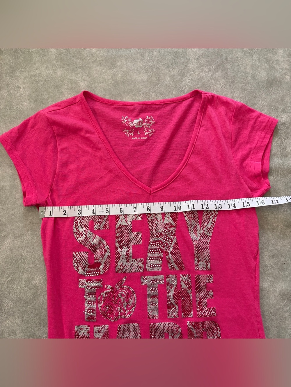 Y2K apple bottoms mcbling pink graphic short sleeve baby tee - Picture 12 of 13